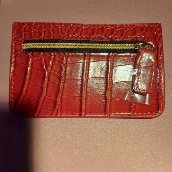 B-Low The Belt | Chic Red Vegan Textured Leather Croc Slim Card Case - Picture 10 of 13